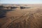 Hot air balloons landing on the sands of the Sossusvlei Desert,
