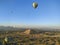 Hot air balloons over Teotihuacan in Mexico