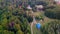 Hot air balloons preparing for takeoff from park at summer sunrise hyperlapse 4k