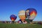 Hot air balloons preparing to fly at the festival of aeronautics