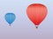 Hot air balloons red blue