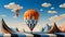 Hot air balloons in the sky