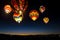 Hot Air balloons in sky, Reno, Nevada