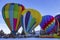 Hot air balloons in the snow