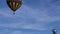 Hot Air Balloons take Flight at Balloon Festival. Balloons Fly over the Land.