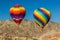 Hot air balloons in Zhangye Danxia National Geopark, Gansu Province, Chi