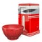 Hot Air Popcorn Making Machine with red dish. 3D rendering