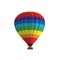 Hot air rainbow balloon vector illustration. Graphic isolated colorful parachute aircraft. Balloon festival