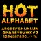 Hot Alphabet. Flame font. Fiery letters. Burning ABC. Fire typography. blaze lettring