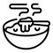 Hot borsch bowl icon outline vector. Ukrainian beetroot meal