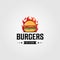 Hot burgers food logo vintage vector template