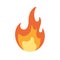 Hot burning bonfire, campfire icon. Fire flame, light. Abstract danger warning of heat and blaze. Inflammable caution