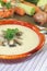 Hot calf soup mt mushrooms and parsley