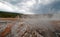 Hot Cascades hot spring in the Lower Geyser Basin in Yellowstone National Park in Wyoming USA