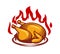 Hot chicken fire label Vector illustration