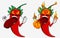 Hot chili on fire expression illustration clip art