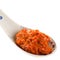 Hot chili paste in a spoon for asian recipes