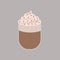 Hot chocolate illustration con panna