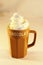 Hot chocolate milk whip cream