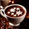 Hot chocolate, rich cocoa chocolate milk beverage drink