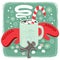 Hot cocoa chocolate winter cozy drink with red gloves and gingerbread man cookie card