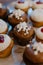 Hot cocoa cupcakes with delectable frosting and delightful toppings served on a plate