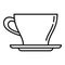 Hot coffee cup icon outline vector. Break cafe