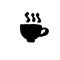 Hot coffee grunge icon. Vector ink brush illustration.