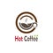 Hot coffee logo creative vector icon