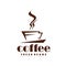 Hot coffee steam cup vector line icon for cafe