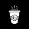 Hot coffee to go dark mode glyph icon