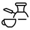 Hot coffee turkish cup icon, outline style