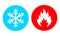 Hot and cold vector icon