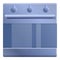 Hot convection oven icon, cartoon style