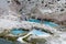 Hot Creek Geological Site near Mammoth Lakes California features a natural hot spring and interesting rock formations in Mono