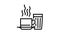 hot cup of coffee line icon animation