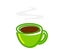 Hot cup of fresh tea - The vector illustration demonstrates fresh aroma and vigorous lifestyle.