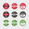 Hot deal badge with green, black, and red. Discount tag collection. Buy one get one badge set. Super deal coupon vector. Set