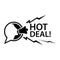 Hot Deal with people and megaphone. Flat vector illustration on white background.