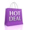 Hot deal shopping bag 3d illustration