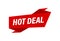 Hot Deal written,  red flat banner Hot Deal