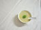 Hot, delicious and nutritious sweetcorn chicken soup in a soup bowl with white background.Food and drinks, Homemade creamy soup.