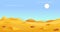 Hot desert panorama concept banner, cartoon style