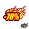 Hot discount of 70%, colored blazing inscription with a flame