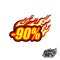 Hot discount of 90%, colored blazing inscription with a flame