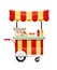 Hot dog cart. Fast food snack bar. Vector illustration.