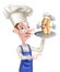 Hot Dog Cartoon Chef Pointing