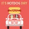 Hot dog day icon