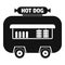 Hot dog shop trailer icon, simple style.