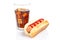 Hot dog and soda glass